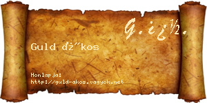 Guld Ákos névjegykártya